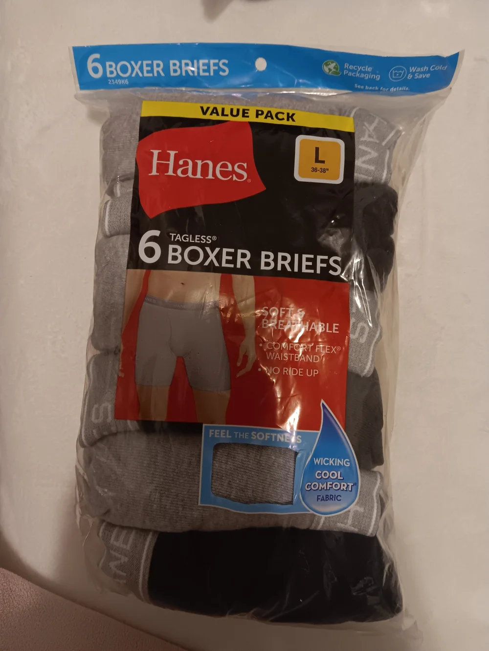 Hanes Men's Boxer Briefs Pack - Black and Gray